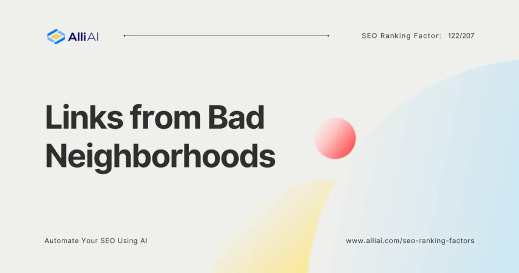Links from Bad Neighborhoods | Cover Image