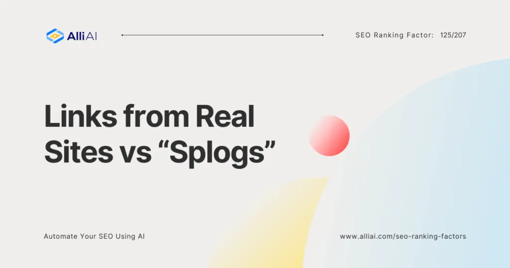 Links from Real Sites vs “Splogs” | Cover Image