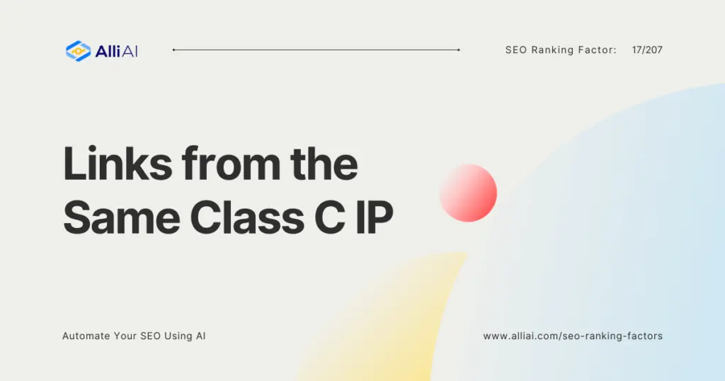 Links from the Same Class C IP | Cover Image