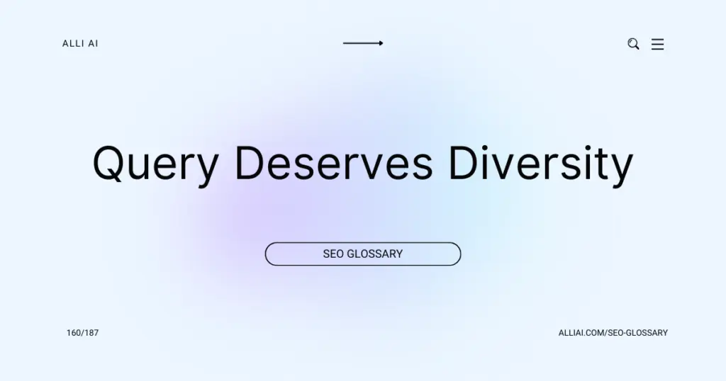 Query Deserves Diversity (QDD) | Cover Image