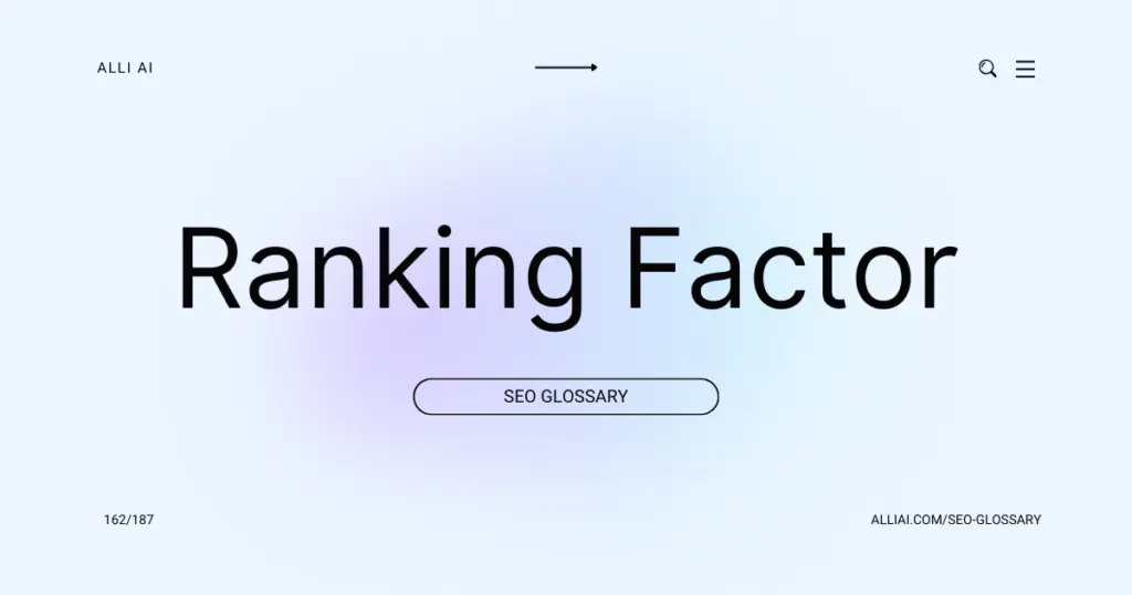 Ranking Factor | Cover Image