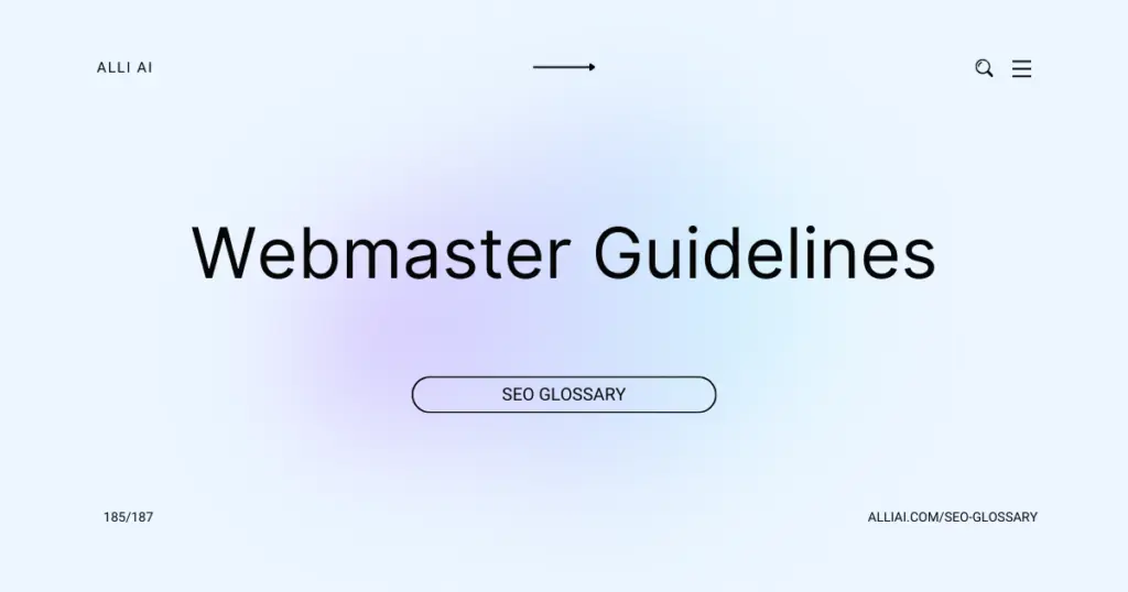 Webmaster Guidelines | Cover Image